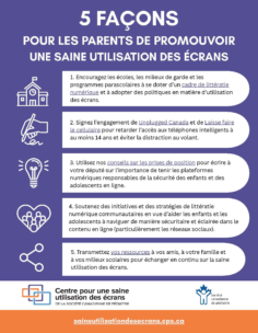 5 façons pour les parents de promouvoir une saine utilisation des écrans