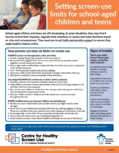 Setting screen-use limits for school-aged children and teens